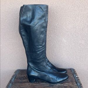 Eileen Fisher black leather riding boots